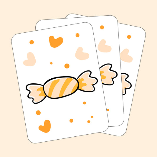 Caramelle su cartoncino